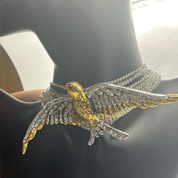 Zara Bird Rhinestone Chocker Necklace - Picture 15 of 17